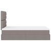 vidaXL Ottoman-Bett mit Matratze & LEDs Taupe 120x190 cm Stoff