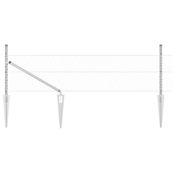 vidaXL Zaunpfosten Silber 100 x 0,8 m (36 mm Maschenweite) Stahl
