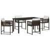vidaXL Garten Essgruppe 5 stk. Braun Poly-Rattan