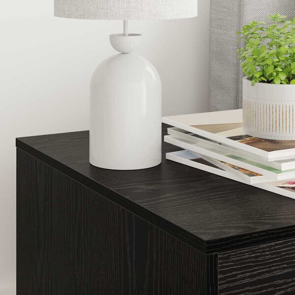 vidaXL Katzenstreu Box Umz&auml;unung Schwarz Eichen-Optik 47 x 59 x 42 cm