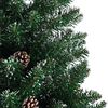 vidaXL Schlanker Weihnachtsbaum mit 300 LEDs mit St&auml;nder Gr&uuml;n 210 cm
