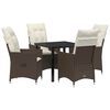 vidaXL Garten Essgruppe 5 stk. Braun Poly-Rattan