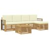 vidaXL Outdoor-Sofagarnitur 6 pcs Wei&szlig; und Creme 59 x 59 x 37 cm
