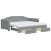 vidaXL Tagesbett Ausziehbar mit Schubladen Hellgrau 90x190 cm Stoff