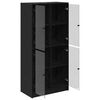 vidaXL Highboard Schwarz Eichen-Optik 68 x 37 x 142 cm Holzwerkstoff