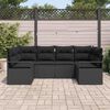 vidaXL Gartensofa-set mit Kissen 6 pcs Schwarz Poly-Rattan