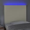 vidaXL LED Kopfteil Creme 90x5x118/128 cm Kunstleder