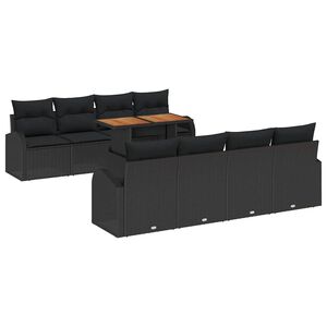 vidaXL Garten-Sofa-Set 7 stk. Schwarz