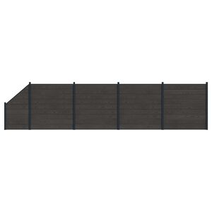 vidaXL Zaunelement 5 pcs WPC und Aluminium Schwarz