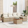 vidaXL Gartensofa-set mit Speicher 6 pcs Beige und Creme Poly-Rattan