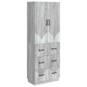 vidaXL Schrankset 2 stk. 66 x 34,5 x 87 cm Holzwerkstoff Sonoma-Grau