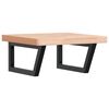 vidaXL Waschbeckenregal Wandmontage Stahl und Massivholz Buche