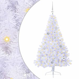 vidaXL K&uuml;nstlicher Weihnachtsbaum Wei&szlig; 150 cm PVC und Stahl