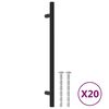 vidaXL M&ouml;belgriffe 20 Stk. Schwarz 192 mm Edelstahl
