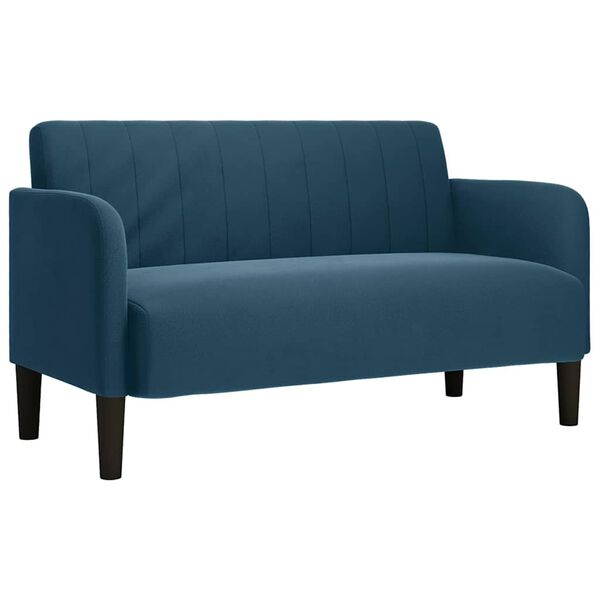 vidaXL Zweisitzer-Sofa Blau 109 cm Samt