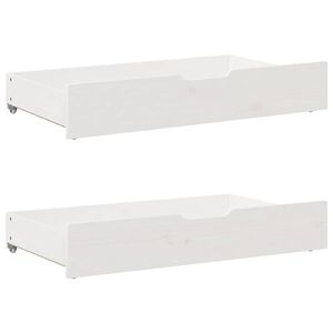 vidaXL Bettschubladen 2 Stk. Wei&szlig; 95x55x17 cm Massivholz Kiefer
