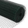 vidaXL Zaunpfosten Gr&uuml;n 50 x 0,8 m (25 mm Netz) Stahl und PVC