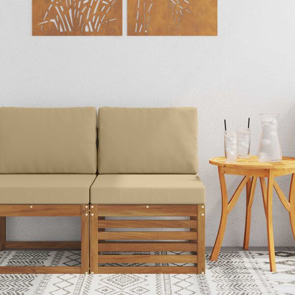 vidaXL Outdoor Mittelsofa Massivholz Akazie Natur