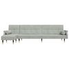 vidaXL Schlafsofa in L-Form Hellgrau 271x140x70 cm Samt