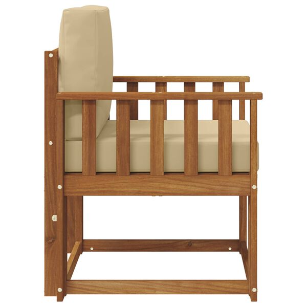 vidaXL Outdoor-Sofa Massives Akazienholz und Polyester Natur