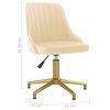 vidaXL Esszimmerstuhl Drehbar Creme Samt