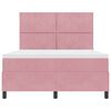 vidaXL LED Boxspringbett mit Matratze Rosa 160 x 200 cm Samt