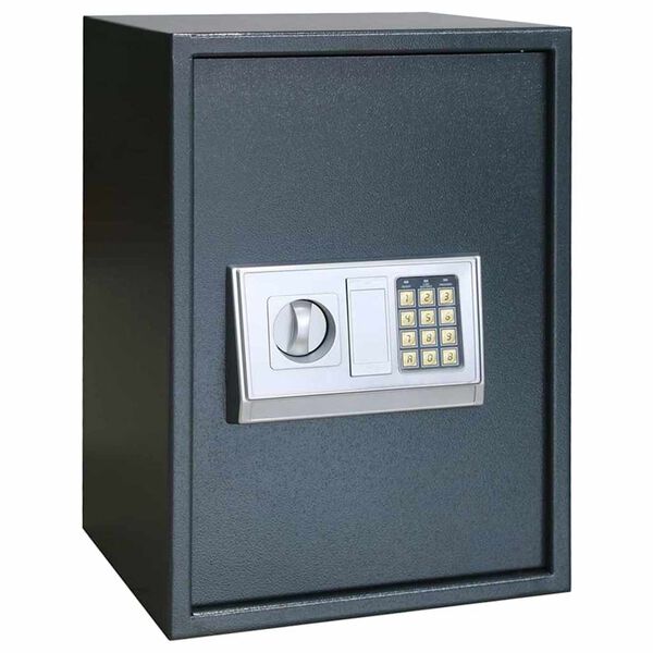 vidaXL Digitaler Safe mit Schloss Dunkelgrau 35 x 31 x 50 cm Stahl