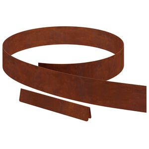 vidaXL Raseneinfassung 450 x 10 cm Wetterfeststahl Rostig