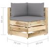 vidaXL 6-tlg. Garten-Lounge-Set mit Kissen Gr&uuml;n Impr&auml;gniertes Holz