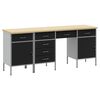 vidaXL Werkbank mit Schubladen 4 pcs Schwarz Ingenieure Holz und Stahl