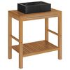 vidaXL Waschtisch Massivholz Teak mit Waschbecken Marmor Schwarz