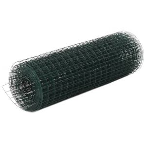 vidaXL Drahtzaun Stahl mit PVC-Beschichtung 10x0,5 m Gr&uuml;n