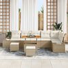 vidaXL Gartensofa-set mit Kissen 9 pcs Beige Poly-Rattan
