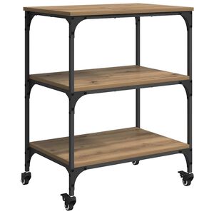 vidaXL K&uuml;chentrolley Artisan-Eiche 60 x 41 x 76 cm Holzwerkstoff