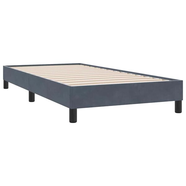 vidaXL Boxspringbett mit Matratze Dunkelgrau 80x210 cm Samt
