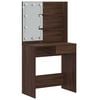 vidaXL Schminktisch mit LED Braun Eiche 74,5x40x141 cm