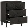 vidaXL Nachttisch Schwarz 50x33x60 cm Massivholz Mango
