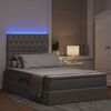 vidaXL Bett mit Stauraum und LED mit LED Taupe 120 x 190 cm Polyester