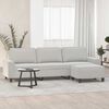 vidaXL 3-Sitzer-Sofa mit Hocker Hellgrau 210 cm Mikrofasergewebe