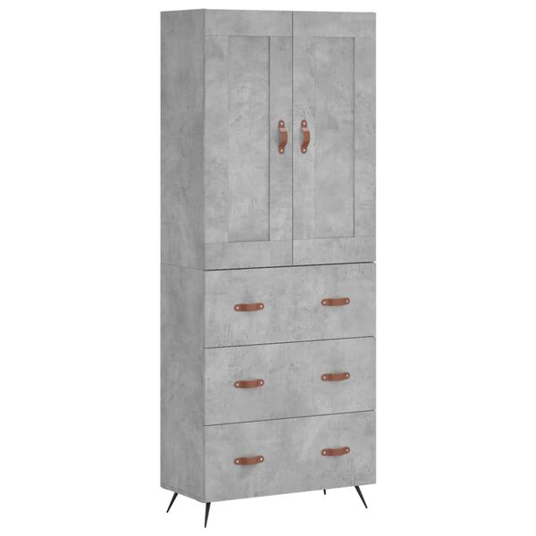vidaXL Highboard Betongrau 69,5x34x180 cm Holzwerkstoff