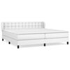 vidaXL Boxspringbett mit Matratze Wei&szlig; 200x200 cm Kunstleder