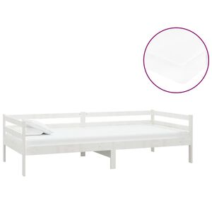 vidaXL Tagesbett mit Matratze 90x200 cm Wei&szlig; Kiefer Massivholz