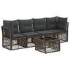 vidaXL Gartensofa-set 5 Stk. Grau Poly-Rattan