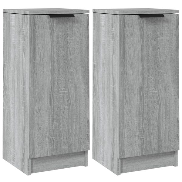 vidaXL Sideboards 2 Stk. Grau Sonoma 30x30x70 cm Holzwerkstoff