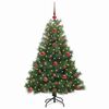 vidaXL K&uuml;nstlicher Weihnachtsbaum mit 150 LEDs Gr&uuml;n 120 cm PE und PVC