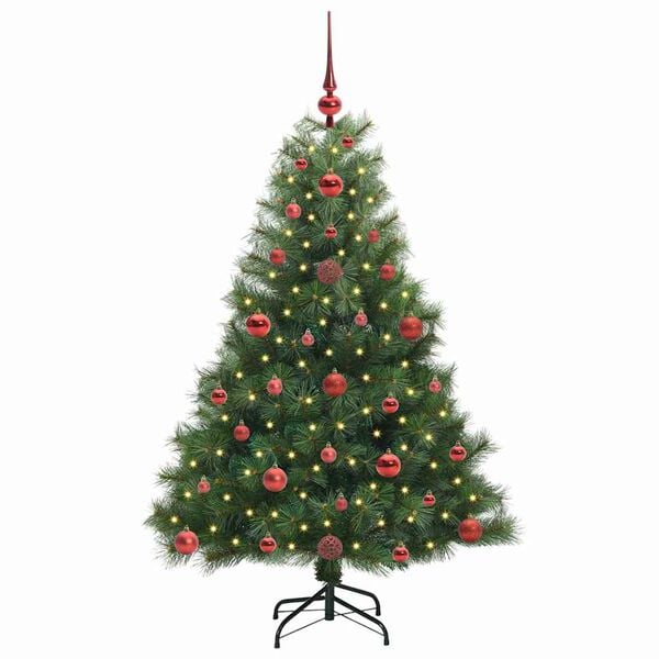 vidaXL K&uuml;nstlicher Weihnachtsbaum mit 150 LEDs Gr&uuml;n 120 cm PE und PVC