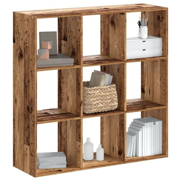 vidaXL B&uuml;cherregal Altholz-Optik 102x32x102 cm Holzwerkstoff