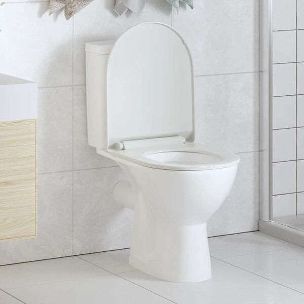 vidaXL Toilettensitz mit Absenkautomatik und Quick-Release-Design Wei&szlig;