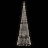 vidaXL LED-Weihnachtsbaum f&uuml;r Fahnenmast 1534 LEDs Kaltwei&szlig; 500 cm