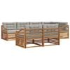 vidaXL Outdoor-Sofagarnitur mit Kissen 7 pcs Nat&uuml;rlich und Hellgrau